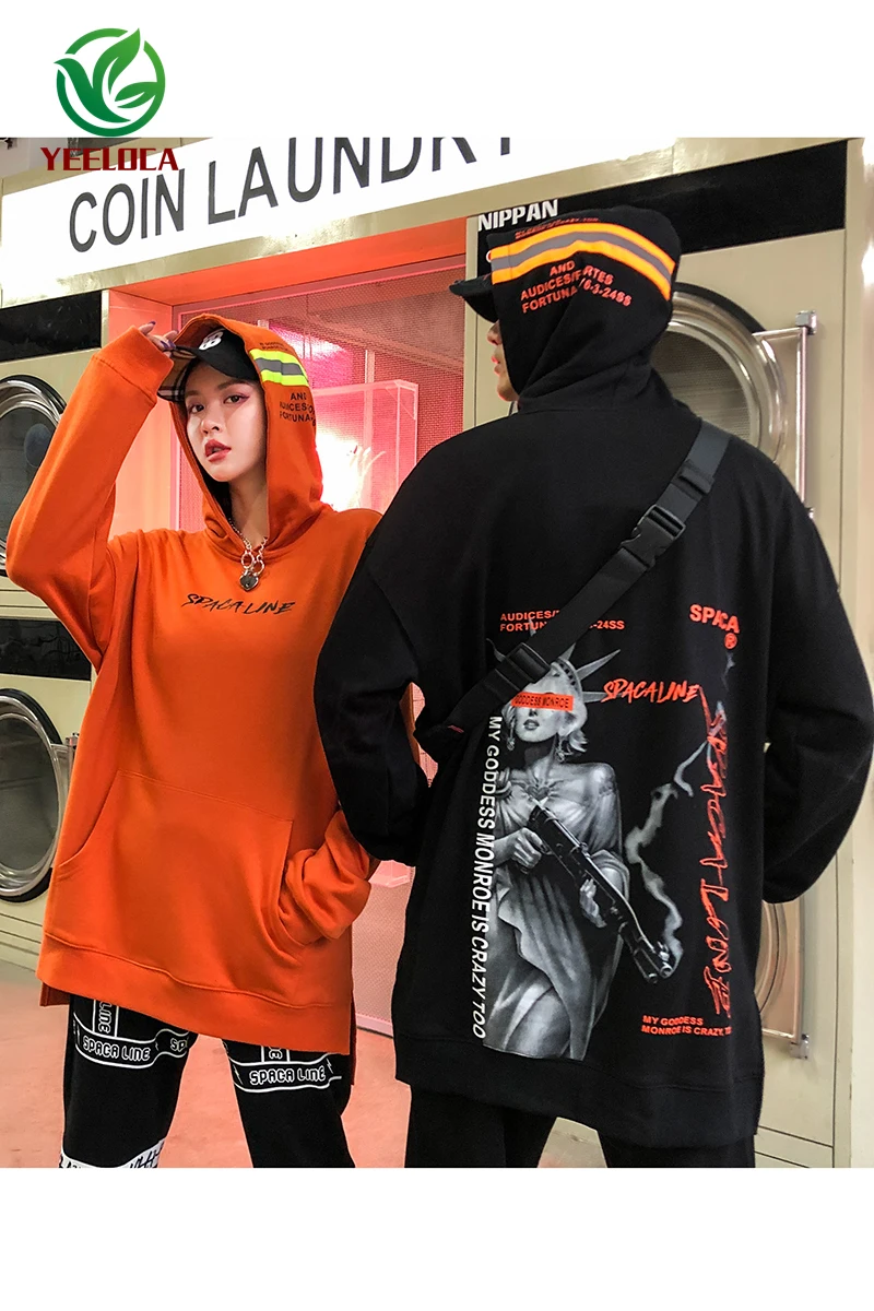 Осень-зима 2019 новинка Бесплатная богиня уличная пара хип-хоп свитер с длинными