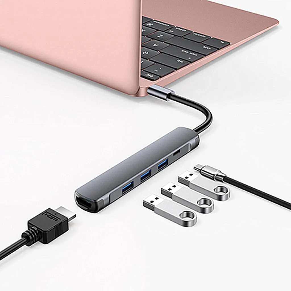 Ouhaobin USB C концентратор 5 в 1 к HDMI адаптер 3 0 порт + (PD) конвертер для ноутбука Macbook с