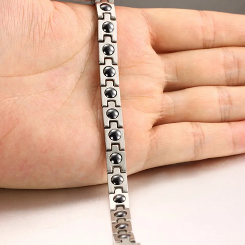 Магнитный браслет для женщин и мужчин из нержавеющей стали серебристого цвета |