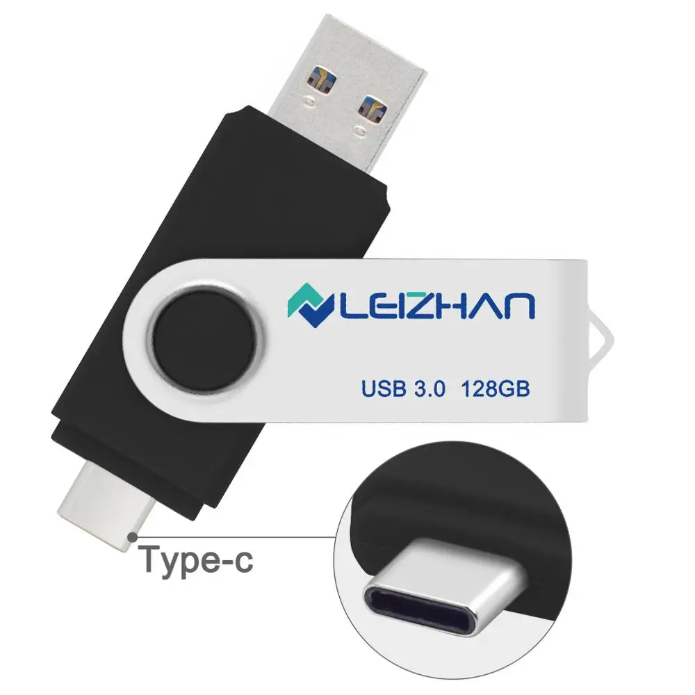 Type C-USB 3.0-Black LEIZHAN type C Photo Stick 3,0 для samsung Galaxy S10/S9/S8/huawei P30/P20/P9 Флешка USB C флеш-накопитель 256GB 128GB 64G 32G 16G - Цвет: Type C-USB 3.0-Black