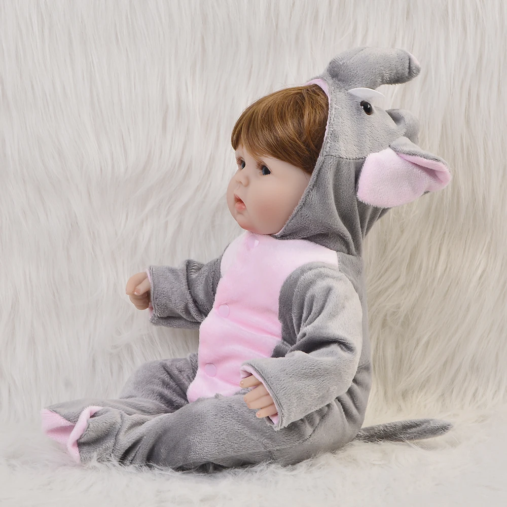 Модная Имитация слона Детская кукла 16 дюймов мягкие силиконовые куклы