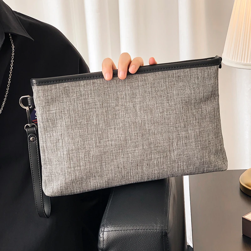 

Simple Casual Men's Oxford Clutch Bag Multifunctional Large Capacity Slim Envelope Hand Bag Male Day Clutches Wristlet Wallet