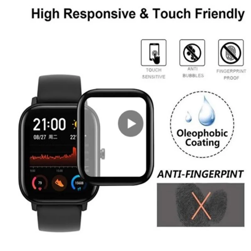 

Watch Protective Soft HD Film Full Coverage LCD Screen Protector Guard 3D Curved Edge Flexible Sensitivity For Amazfit GTS Watch