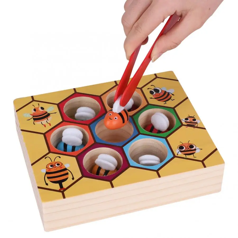 Игрушка деревянная развивающая для детей веселая игрушка сбора пчелы ручной