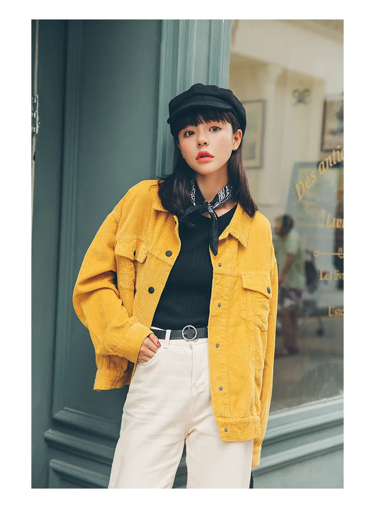 Vangull New 2019 Women Bomber Jacket with Pockets Cotton Corduroy Basic Coats Stylish Slim Fit Fashion Outerwear | Женская одежда
