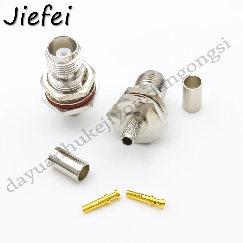 100PCSLOT TNC jack crimp RG58 LMR195 RG142 кабель с гайкой RF разъем мама продажа|Соединители| |