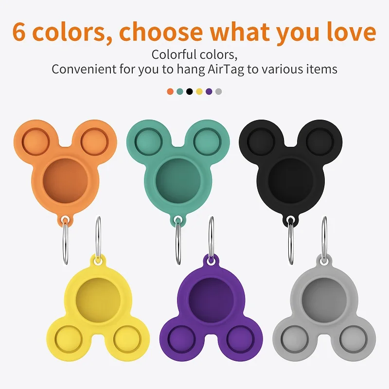 

Popits Apple AirTags Silicone Protective Cover Fidget Toys Airtags Anti-Lost Tracker Protective Cover Stress Relief Toys
