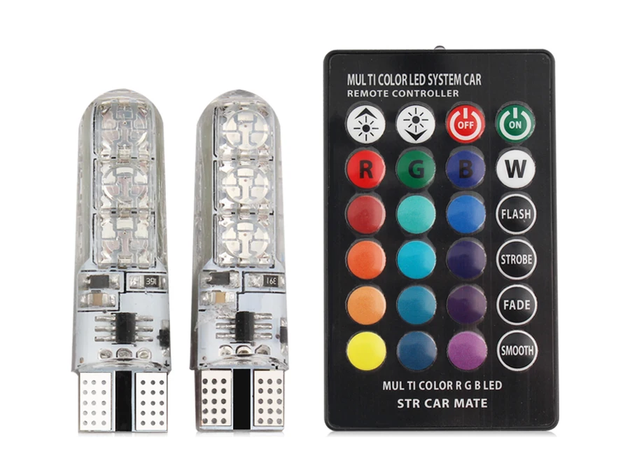 Из 2 предметов светодиодный светильник с RGB светодиодный лампы 12V SMD 5050 сигнальная лампа Клин светильник интерьера в декоративный светильник s для пульта дистанционного управления