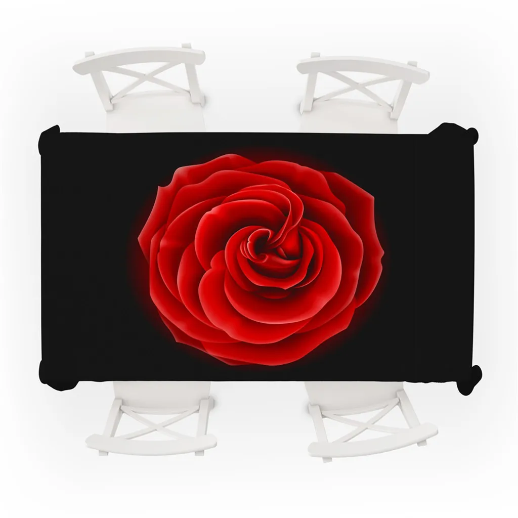 Прямоугольная скатерть в виде красной розы|Скатерти| |
