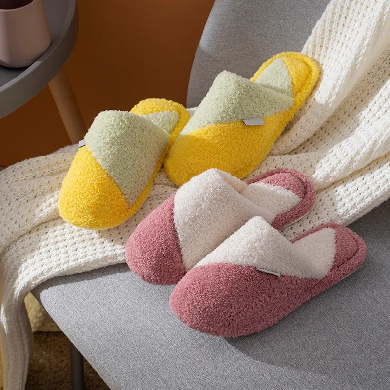 

New Winter Women's Cozy Fur Memory Foam Slippers House Shoes Indoor Outdoor Bedroom Warm Soft Skin-Friendly Flat Lovers Comfort