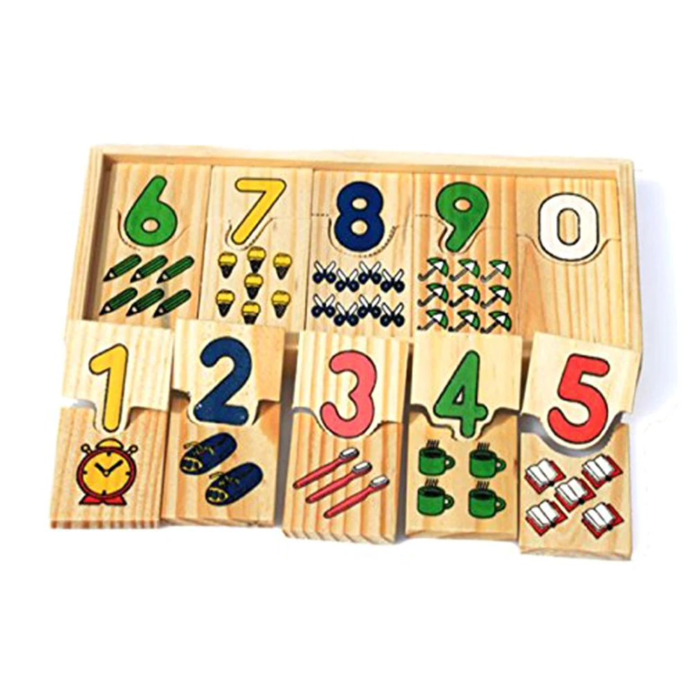 Деревянная доска-пазл с числами для обучения Обучающие игрушки коробкой