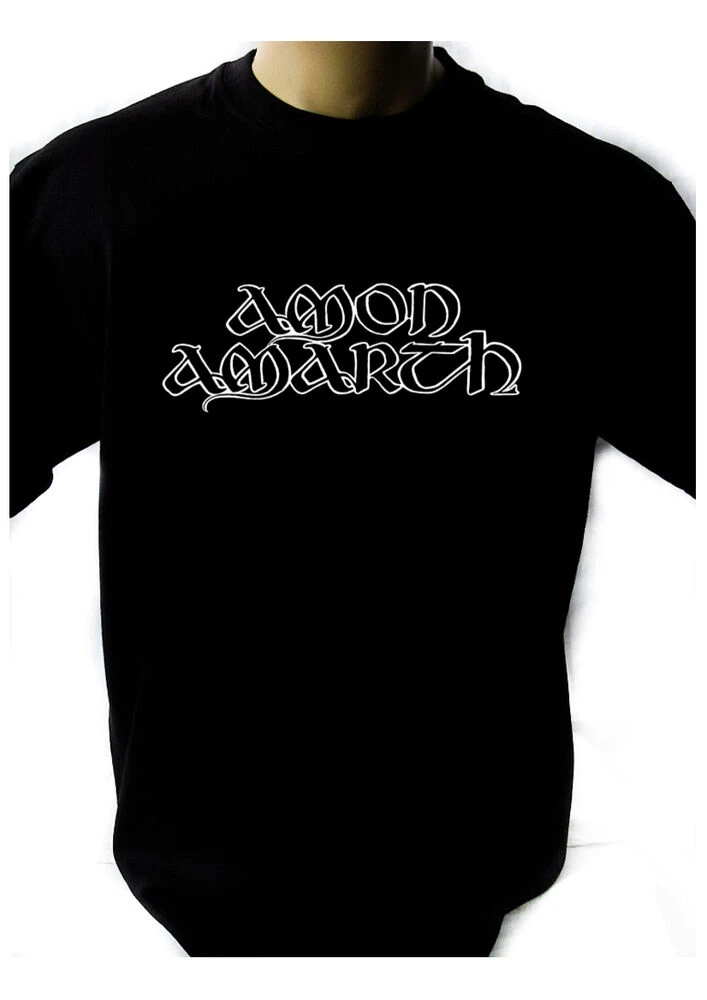 Amon AMARTH логотип Черная Мужская футболка рок-группа музыка | одежда