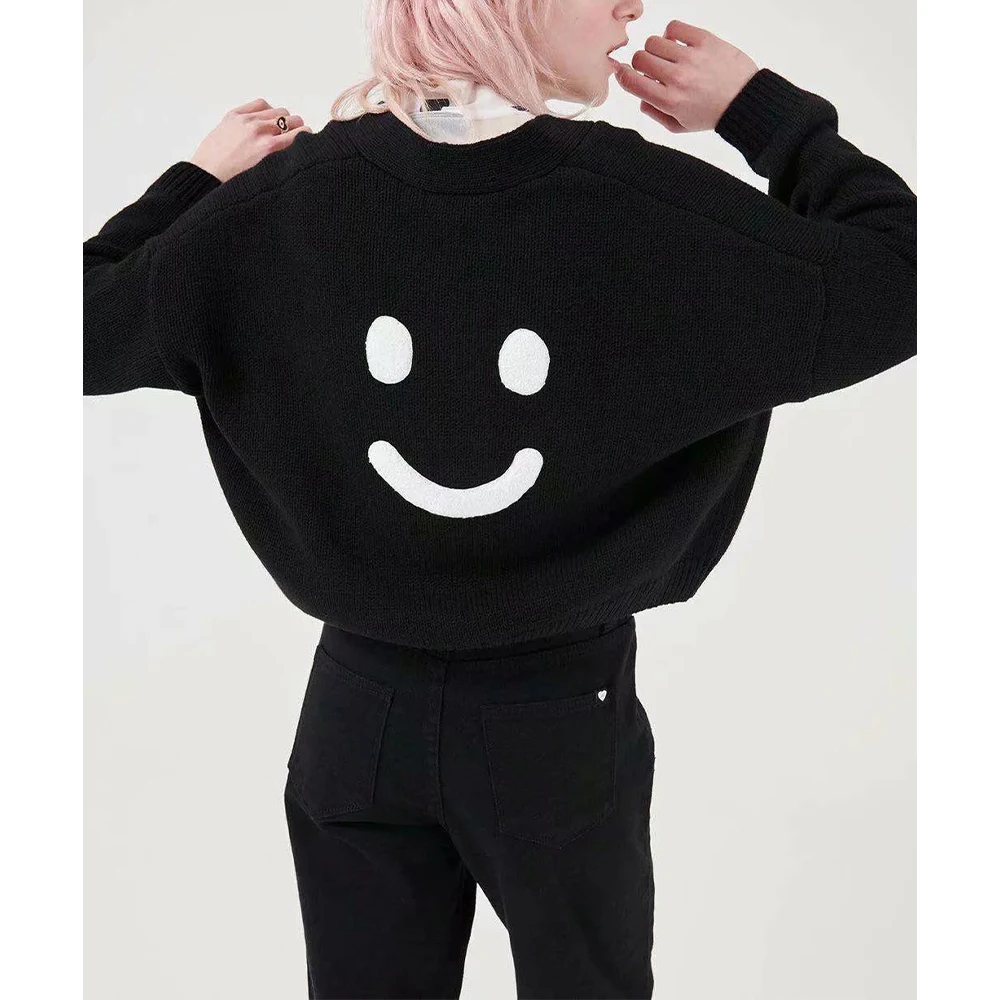 Женский трикотажный кардиган с V-образным вырезом и длинными рукавами |