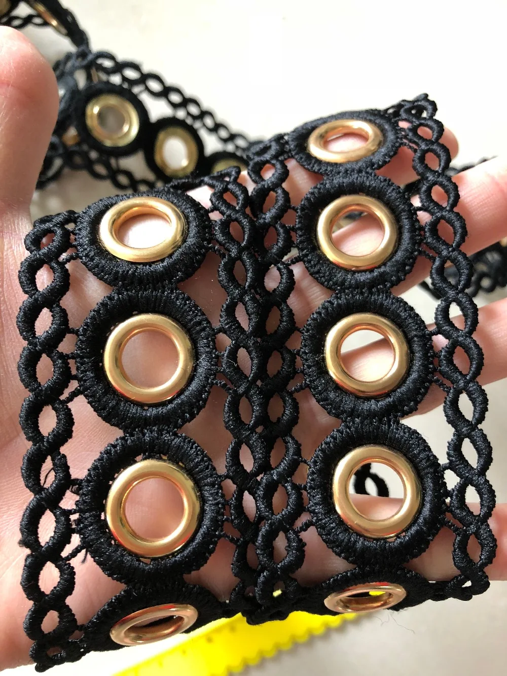 

90 см золотая металлическая цепь вышитая сетка для дома DIY лента мотивы лента для аппликации шитье ремесло свадьба вязаный, гипюр кружевная отделка