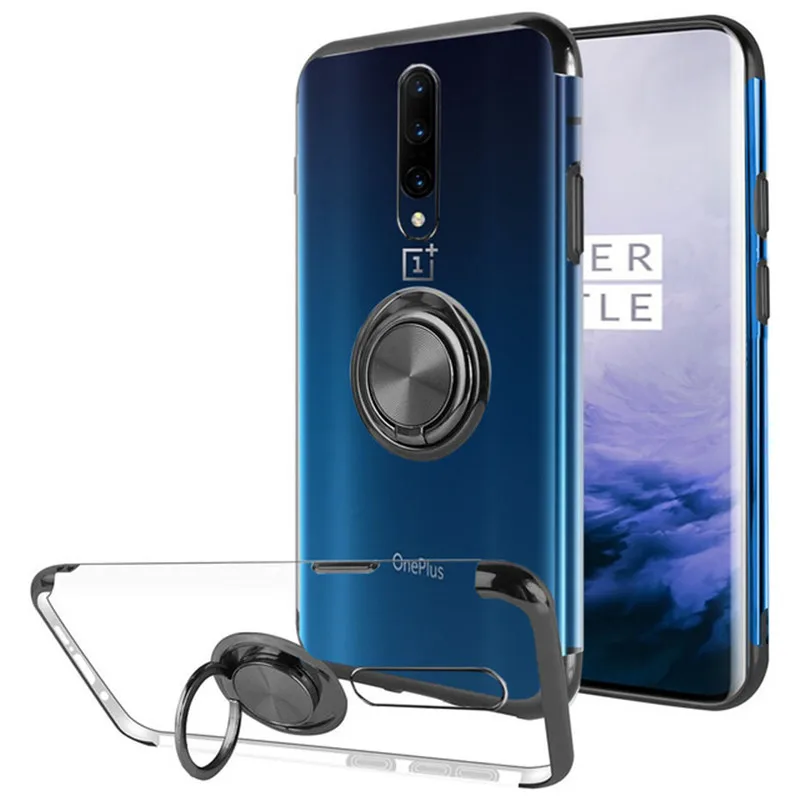 Прозрачный Магнитный силиконовый чехол для телефона Oneplus 8 Pro с