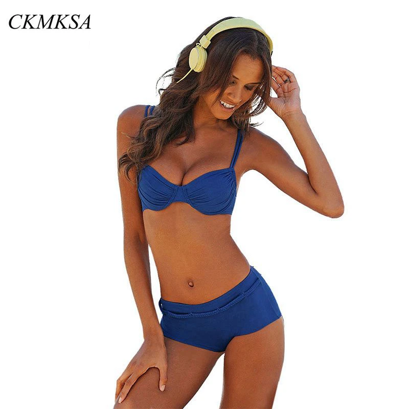2019 сексуальный купальник плюс размер комплект бикини из двух частей пуш ап