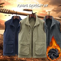 men double sided vest coat fleece or water proof surface outdoor waistcoat winter spring tactical sleeveless jackets plus 5xl