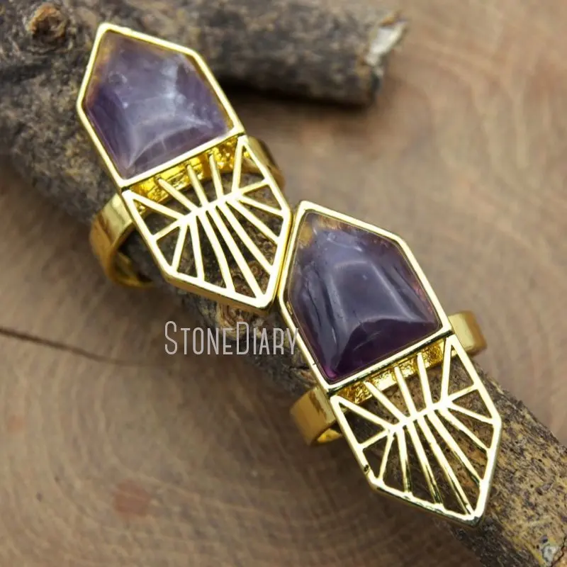 Модное кольцо из меди RM10112 10 шт. регулируемое в виде пятиугольника зуба собаки