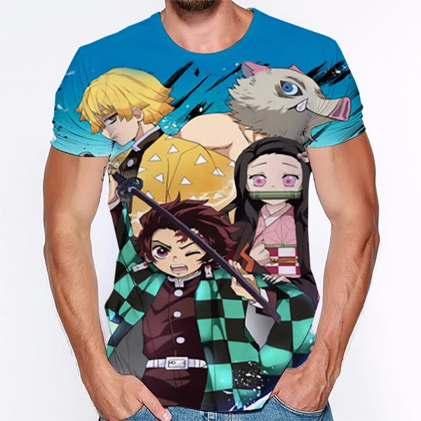 

Summer Unisex Kimetsu No Yaiba 3D Printed T Shirt Streetwear Men Women Demon Slayer T-shirt Female Male Anime Tshirt Harajuku