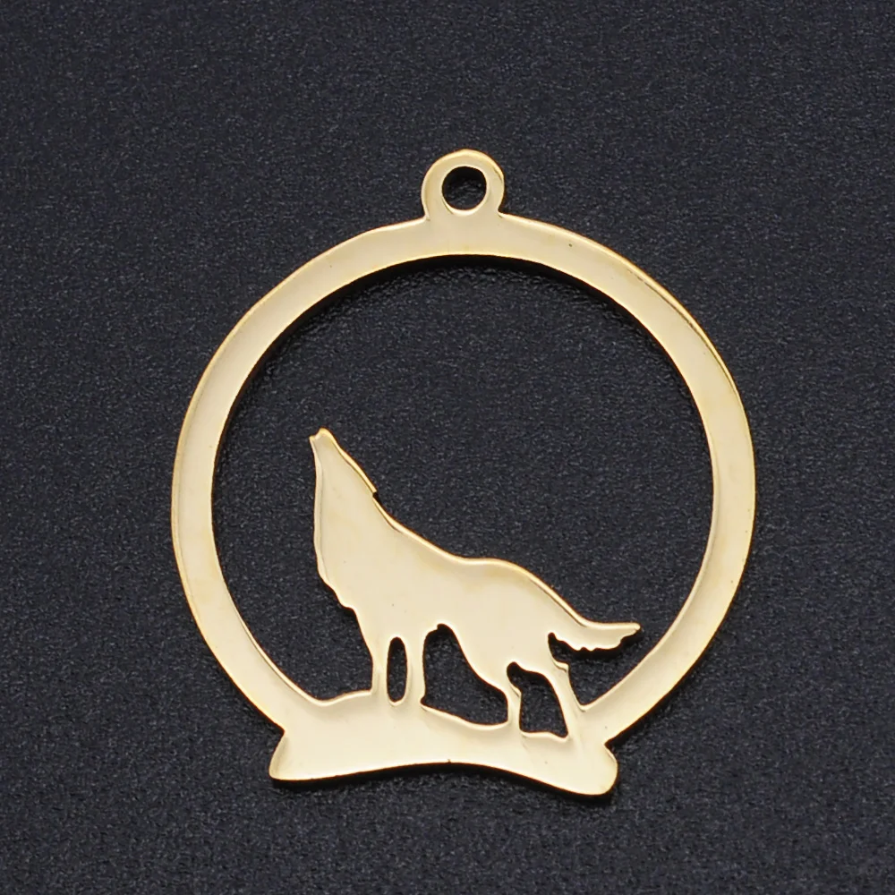 5pcs/lot 100% Stainless Steel Wolf Charms Pendants Wholesale Jewelry Making Top Quality Bracelets | Украшения и аксессуары