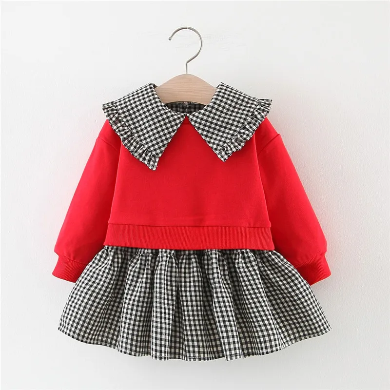 Одежда для детей 0 4 лет платье с длинными рукавами маленьких девочек осенне