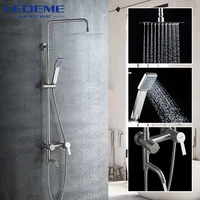 ledeme shower faucet bathroom rainfall bath shower cabin mixers swivel bath spout waterfall stainless steel tap faucets l72401