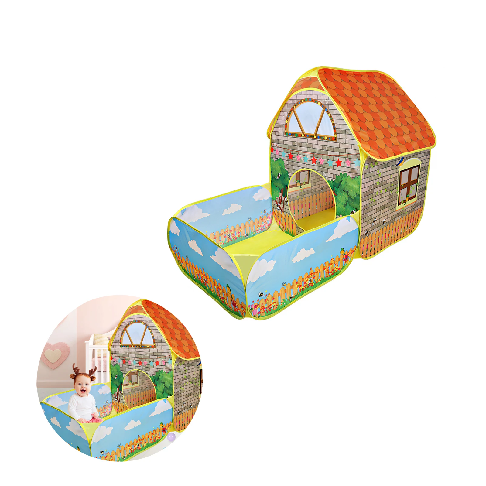 

Палатка Wigwam детская складная, игровая портативная, манеж для детей, бассейн для шаров, уличные детские игрушки, подарок