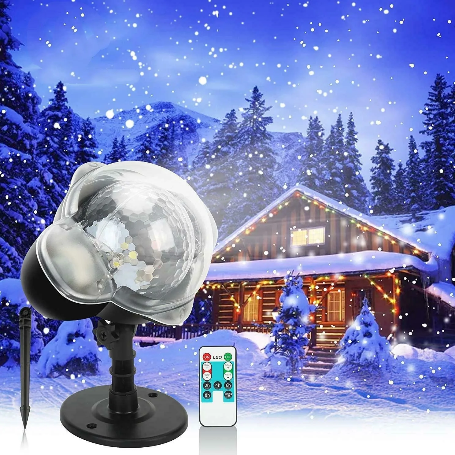 Christmas LED Moving Laser Projector Snowflake Fairy Light Xmas Party Garden UK
