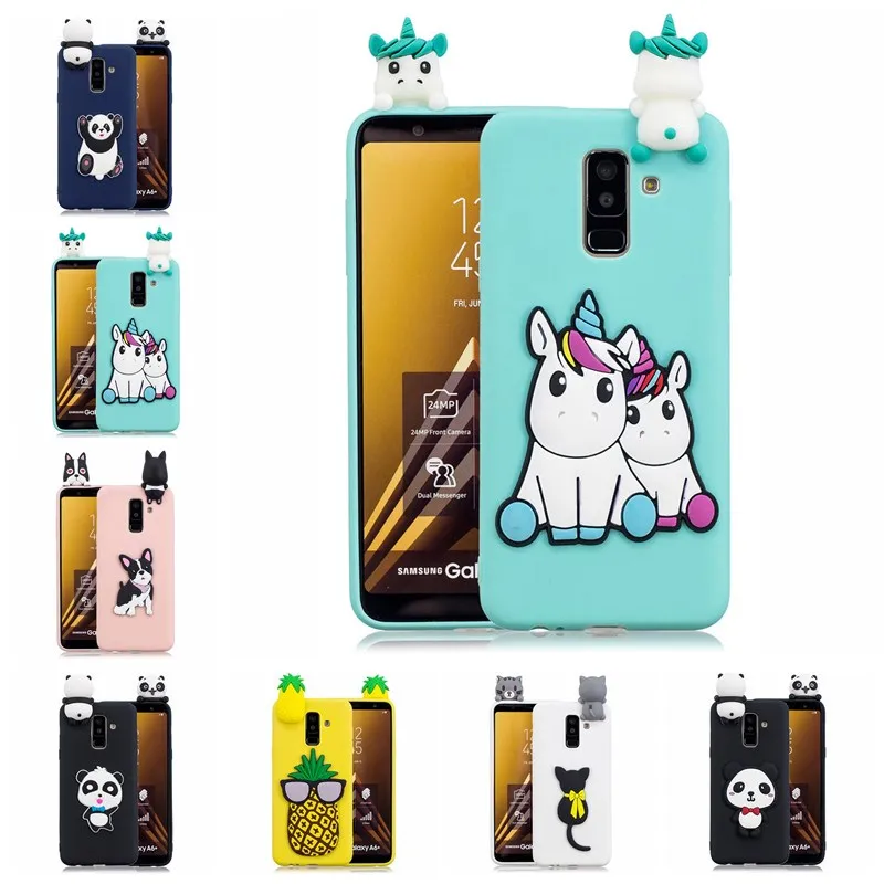3D единорог панда Кот силиконовый чехол для Samsung A51 A71 A10 A10S A20 A20E A20S A30 A30S A40 A50 A50S A70 J4 J6