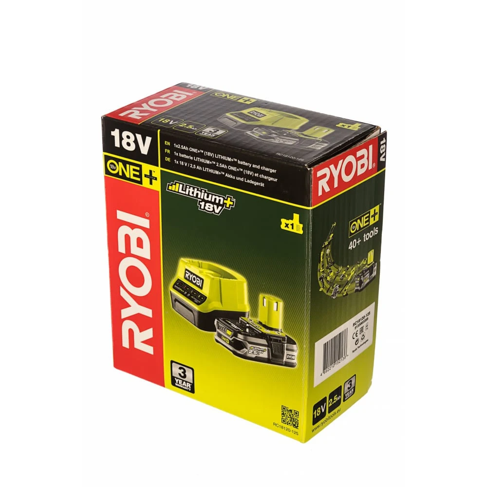 Набор Ryobi one+ rc18120-125 аккумулятор (18 в 2.5 а*ч li-ion) и зарядное устройство rc18120 |