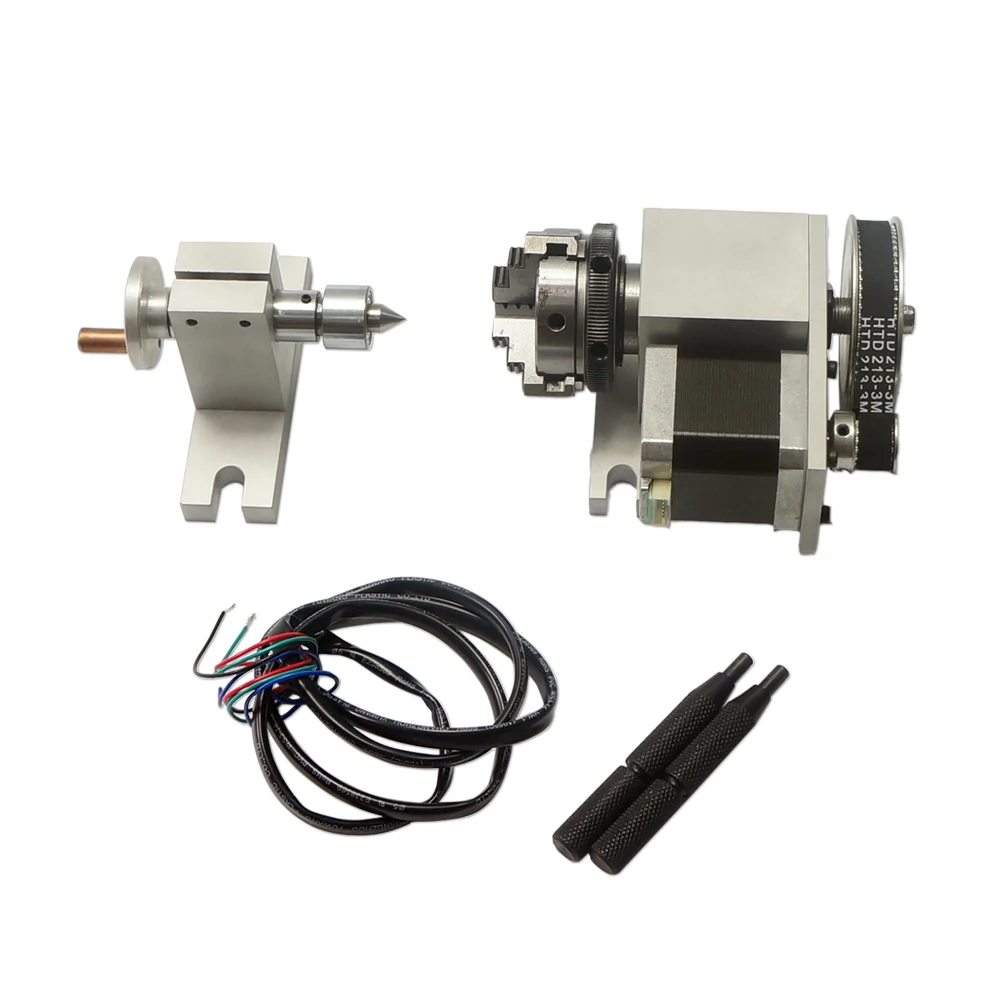 

Engraving Machine Fourth Axis a Axis Rotary Axis Cnc Indexing Head 50 Three-Jaw Chuck K-50 Center Height 44Mm with Tail Top