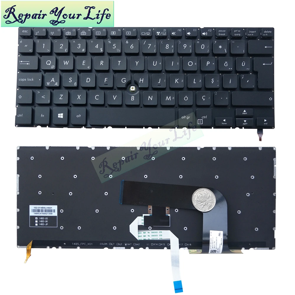 

Клавиатура для ноутбука TR Turkey для Asus Pro Advanced BU201 BU403UA BU403 с подсветкой черная Горячая 0KNX0-2600TU00 MP-14B56TQJ5282