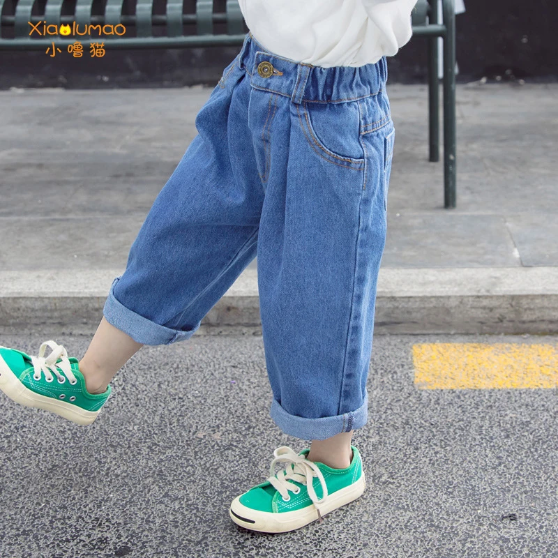 Джинсы для девочек джинсы детей штаны школьные брюки джинсовые маленьких одежда