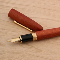 luxury wood jinhao 9056 fountain pen red mahogany f m fude bending spin stationery office supplies golden ink pens