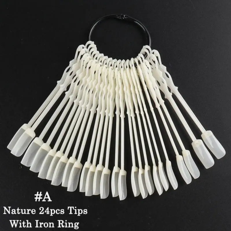 Прозрачные Натуральные Черные Накладные Типсы для дизайна ногтей дисплей