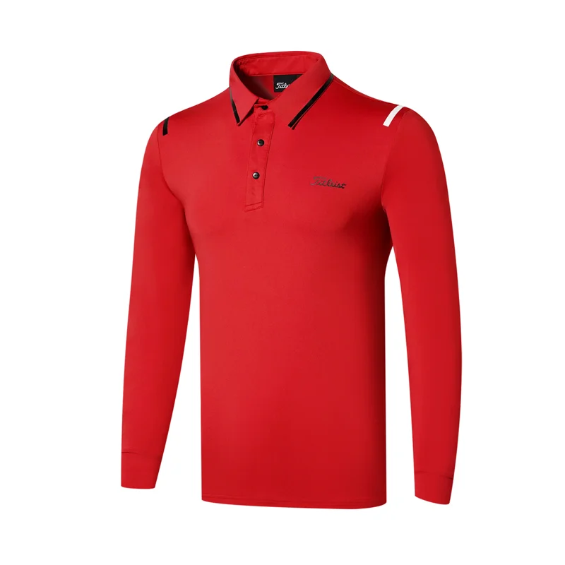 

Discount Men's Summer Golf Wear Long-sleeved Outdoor Leisure Sports Loose Polo Shirt Breathable Golf Jersey Wear
