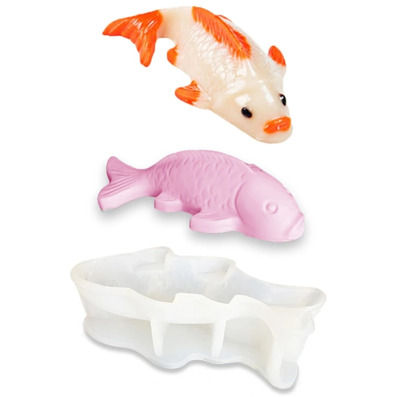 

Crystal Epoxy Resin Mold Koi Fish Silicone Mould DIY Crafts Ornaments Decorations Casting Tool