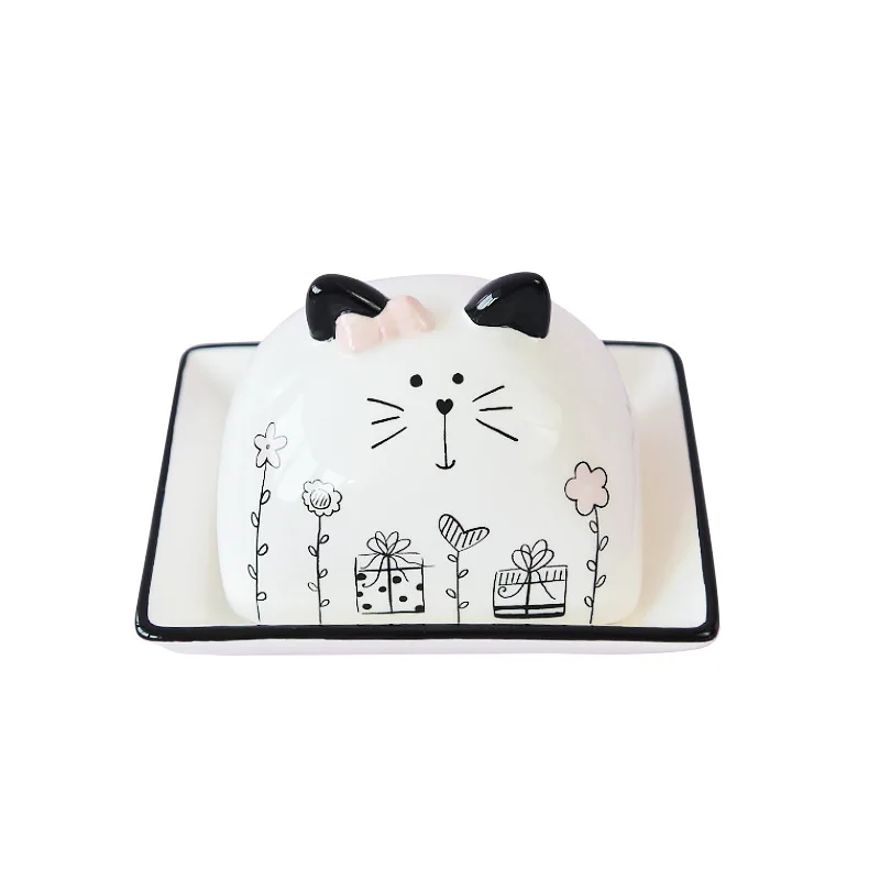 Французская романтическая Милая кошка из мультфильма европейская черно-белая