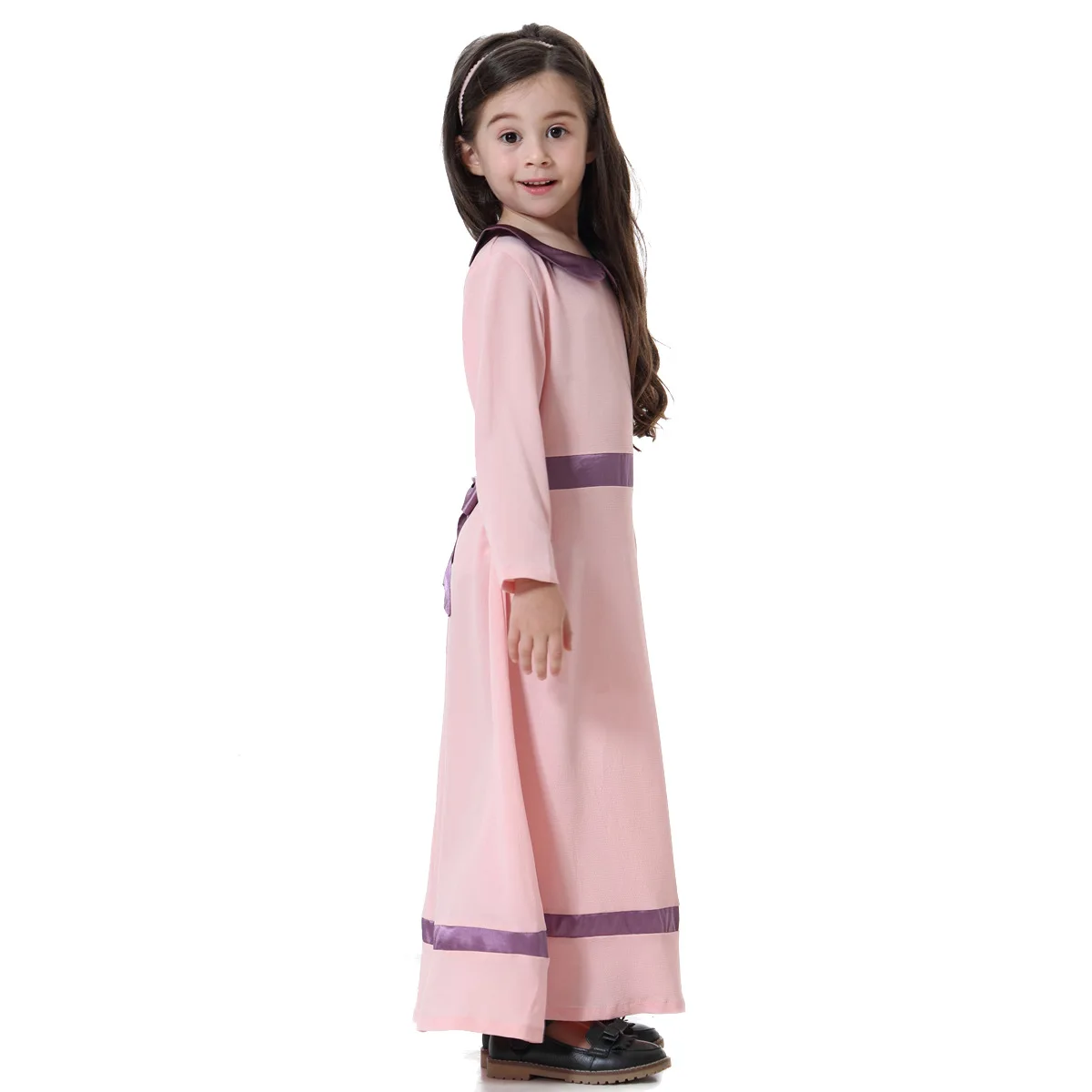 Длинное мусульманское платье для девочки одежда исаминовое детское платье-абайя