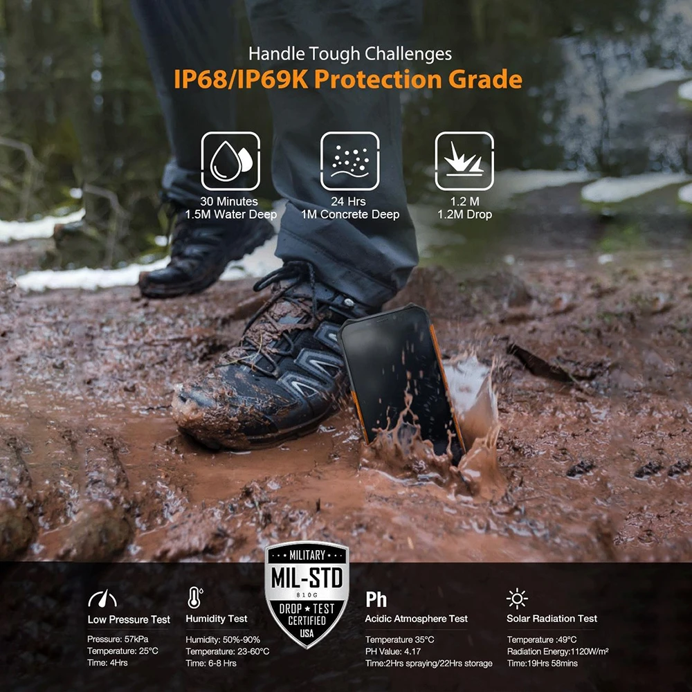 Смартфон Ulefone Armor X5 защищенный экран мобильный телефон дюйма 5 на базе Android 9 0