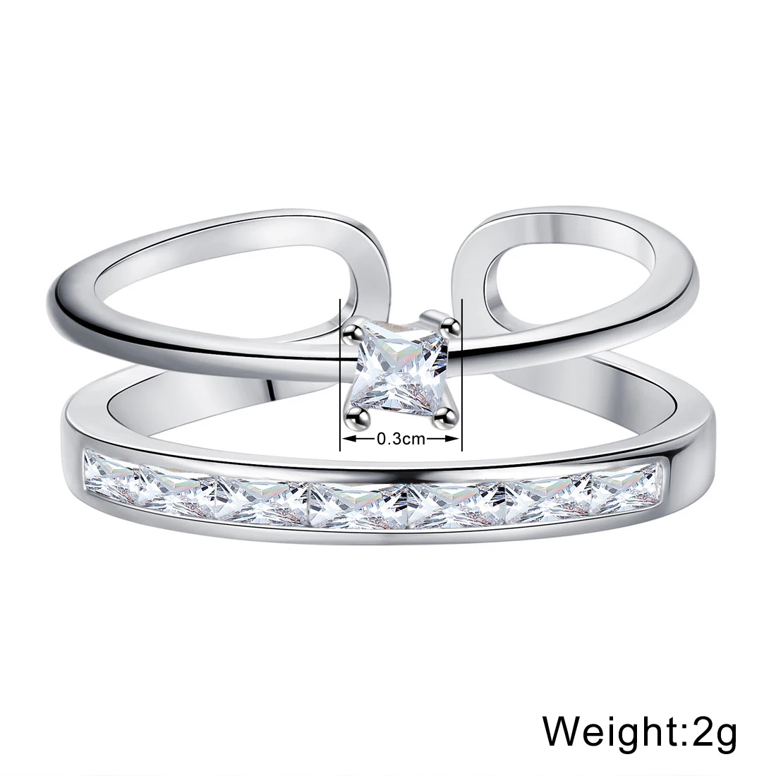 Роскошное обручальное кольцо с цирконом женские квадратные геометрические