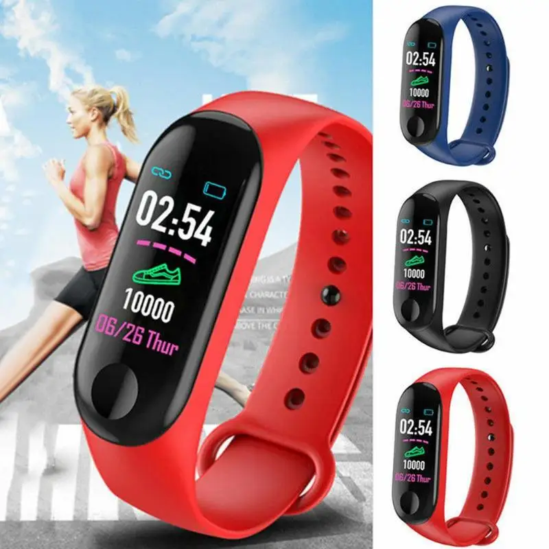 Водонепроницаемый смарт-браслет M3 с функцией измерения кровяного давления и
