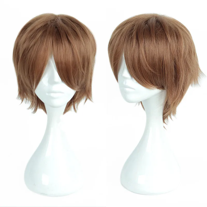 Парик Yagami Light Cos из аниме Death Note термостойкие короткие коричневые волосы для