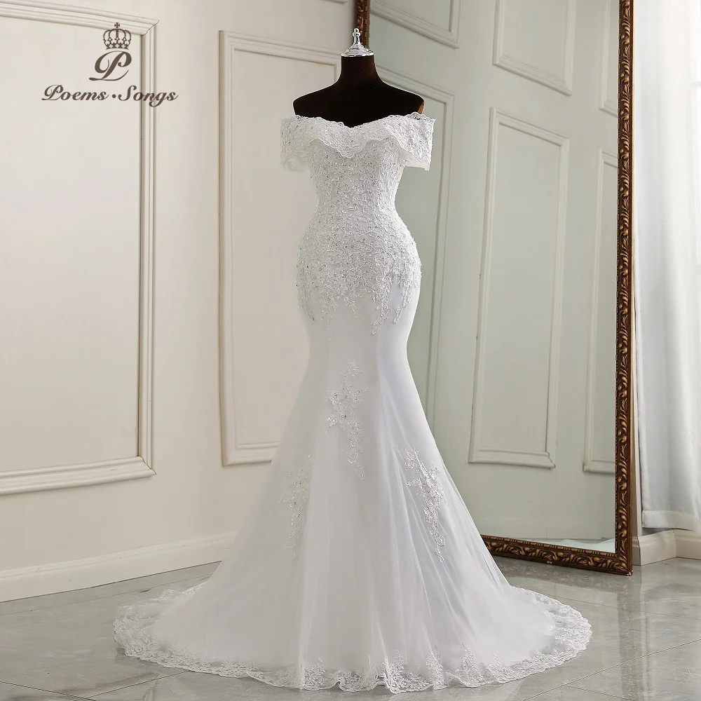 

Женское свадебное платье-русалка без рукавов, элегантное платье с вырезом лодочкой, платье невесты, свадебное платье