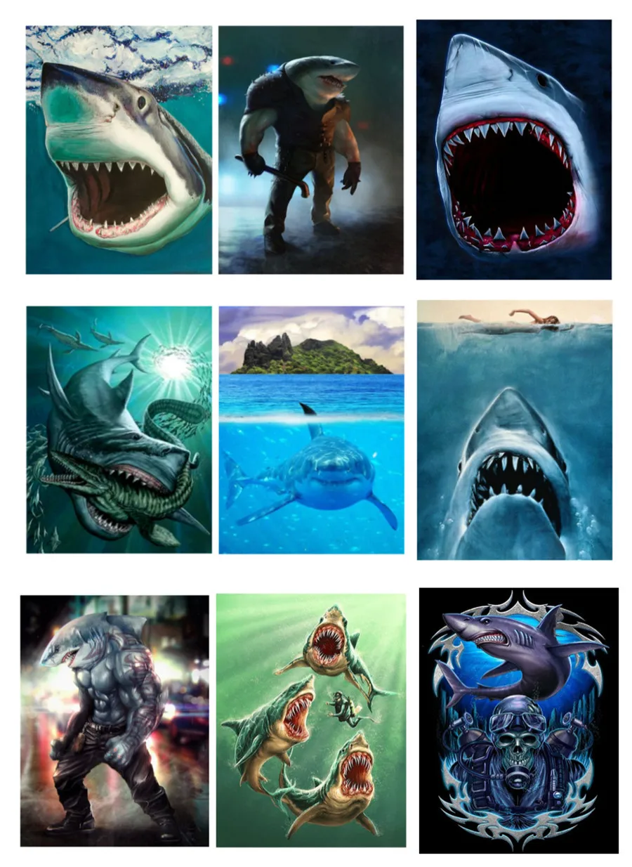 Алмазная вышивка 5D сделай сам алмазная живопись животное Акула крестиком