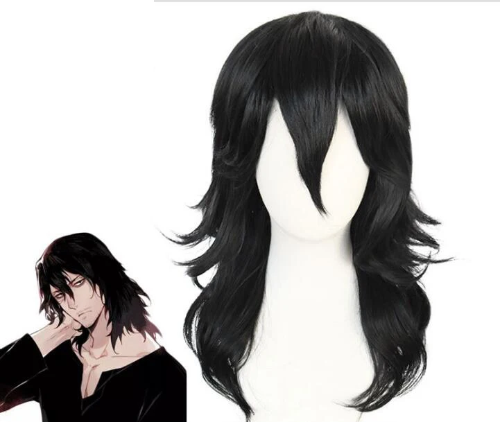 

My Hero Academia Shouta Aizawa Black Wavy Curly Wig Cosplay Costume Boku no Hero Academia Heat Resistant Hair Men Women Wigs