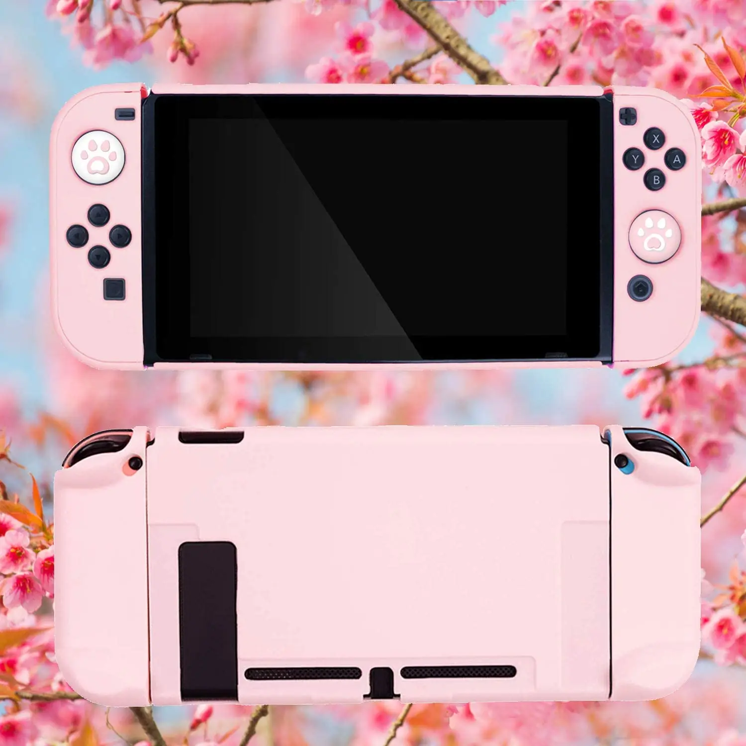 Розовый защитный чехол для контроллеров Nintendo Switch Joy-Con стеклянный протектор