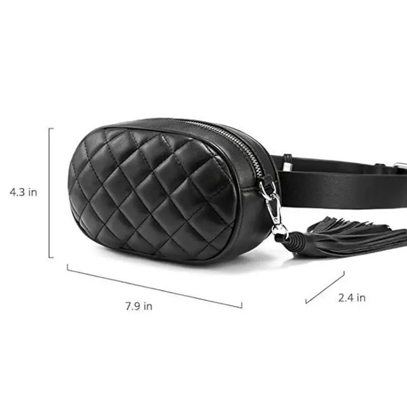 

6XDA Fashion Women Tassel Waist Fanny Pack Belt Phone Pouch Girls Travel Hip Bum Shoulder Bags Purse