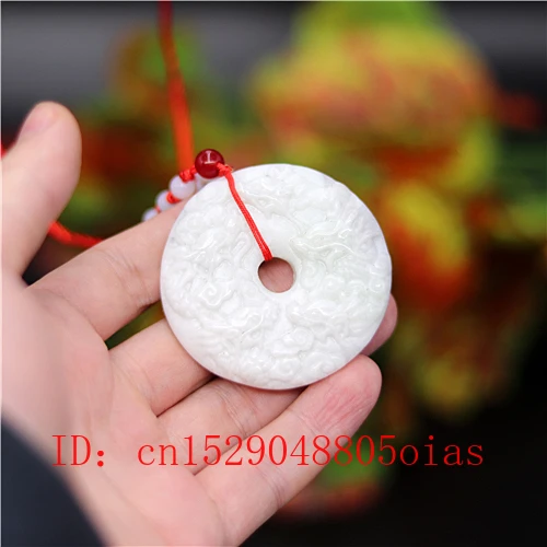 Натуральный белый китайский нефритовый кулон с девятью драконами ожерелье