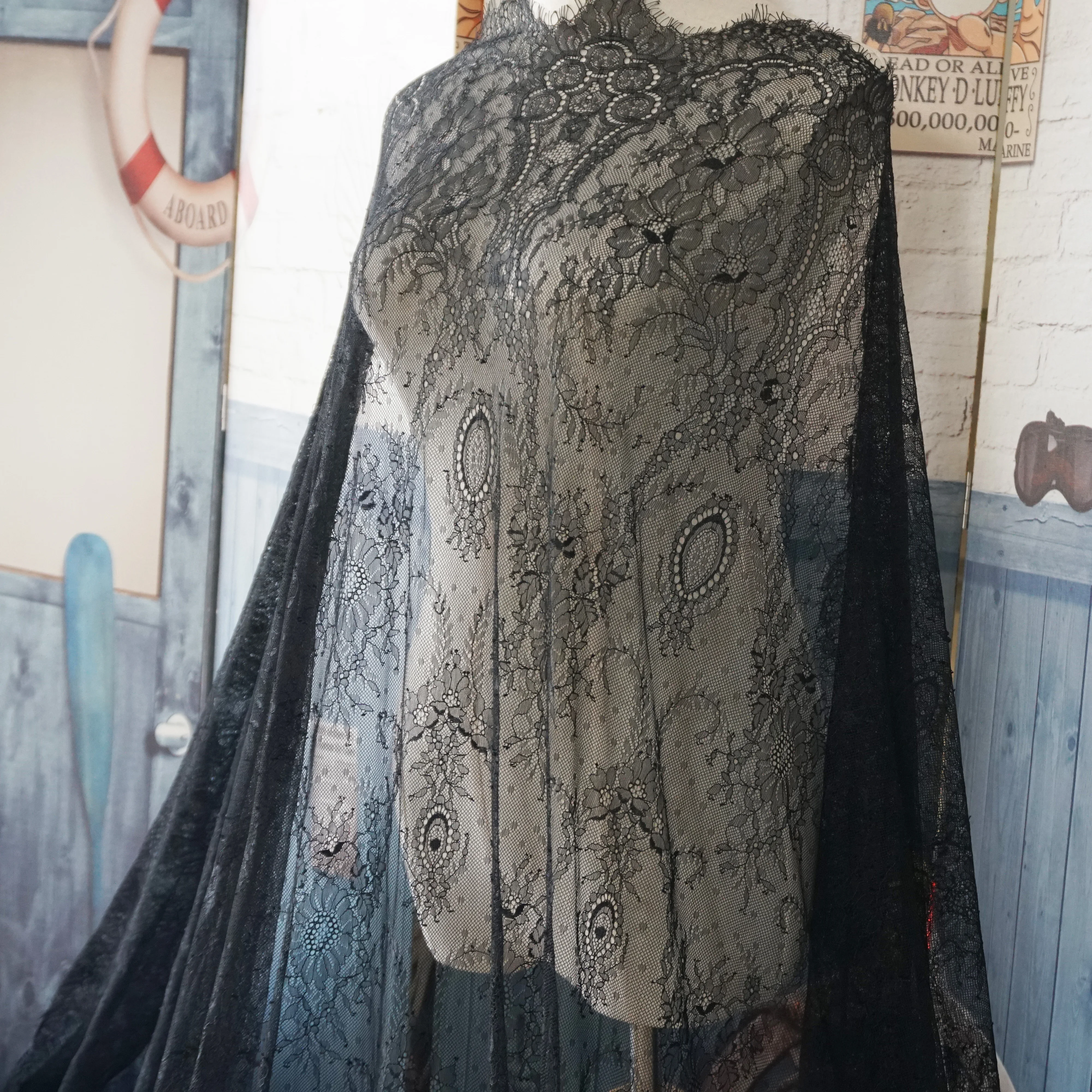 Тонкое качество женское платье кружевная ткань кружево chantilly французское для